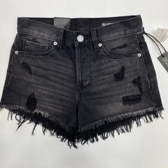 NWT BLANKNYC Black High Waist Distressed Shorts - Picture 3 of 10